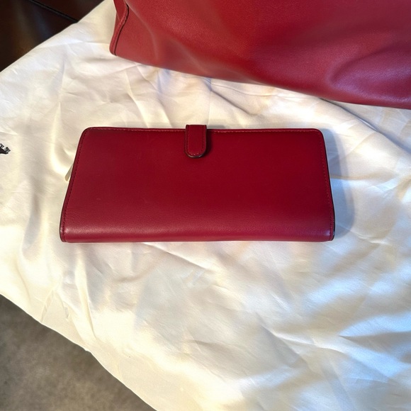 Cranberry Red Coach Satchel w/Wallet - Picture 12 of 14